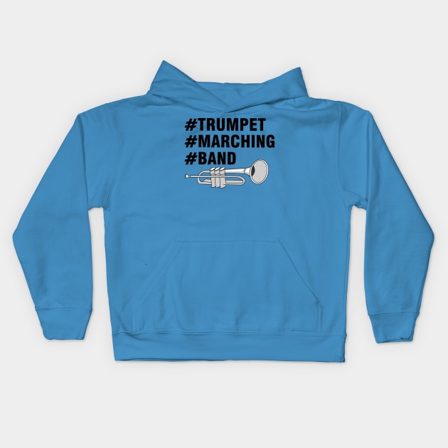 Trumpet Marching Band Kids Hoodie by Barthol Graphics